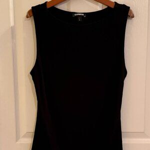 Express Black Cotton Soft Boat Neck Sleeveless Tank Top Size Medium